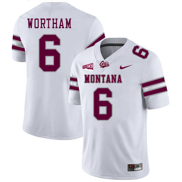 Michael Wortham Montana Jersey,University Of Montana Grizzlies #6 Michael Wortham Jersey Stitched-Wh